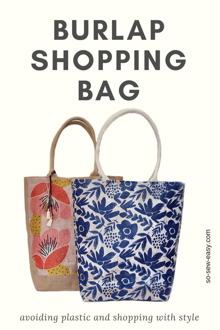 burlap shopping bag