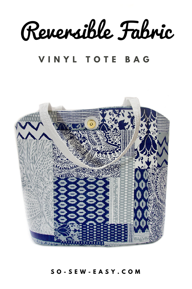 Reversible Fabric Vinyl Tote Bag