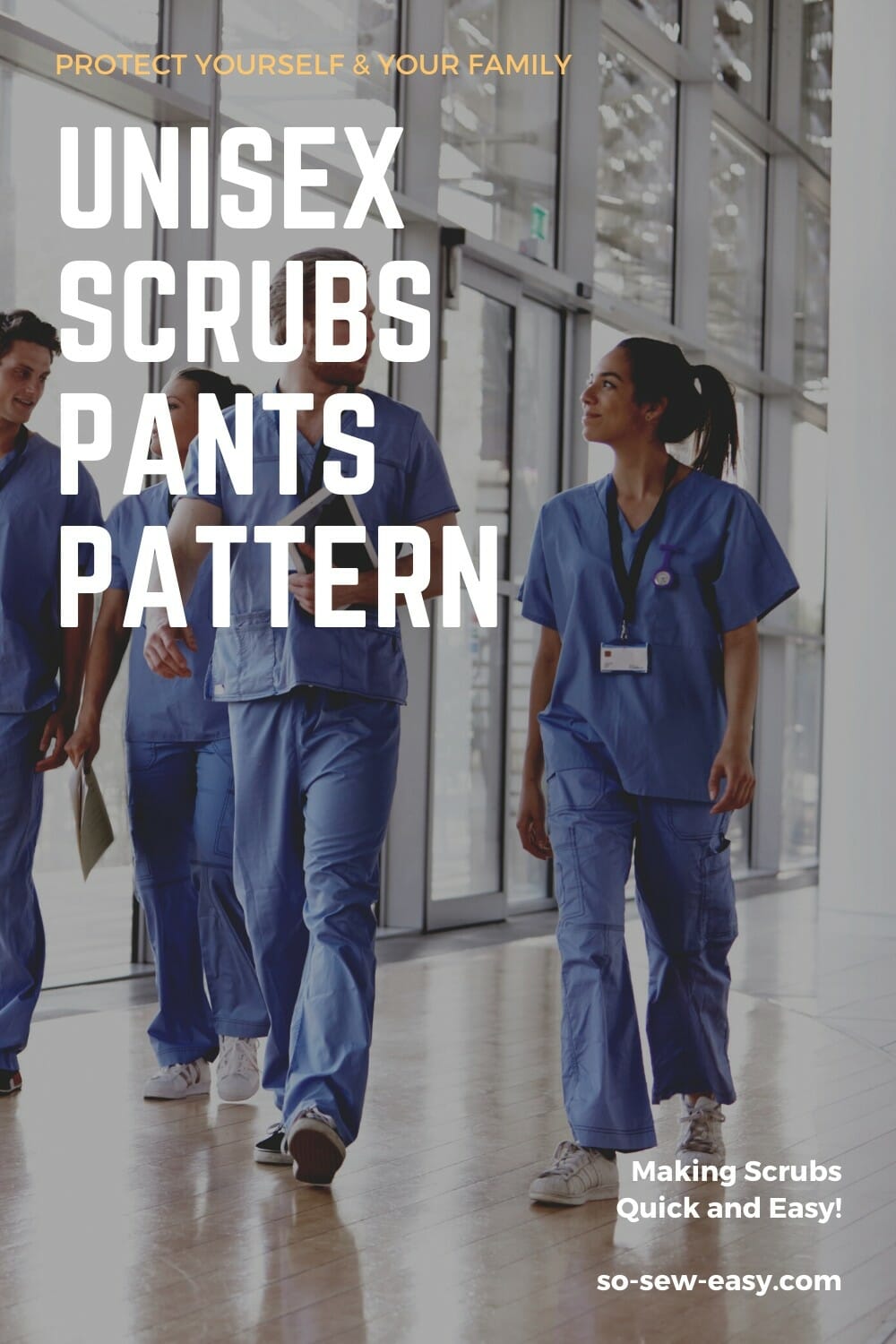 unisex scrubs pants pattern