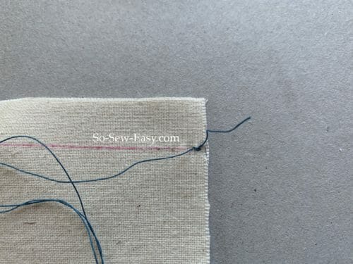 hand-sewing stitches