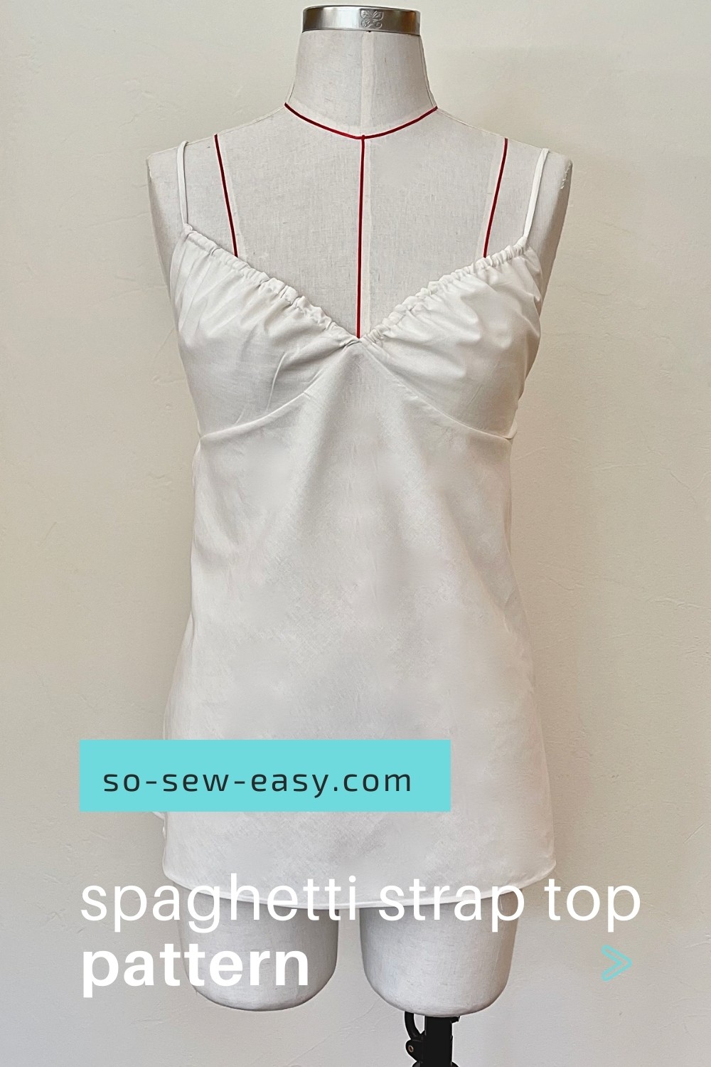 Easy Spaghetti Strap Summer Top - Free Sewing Pattern