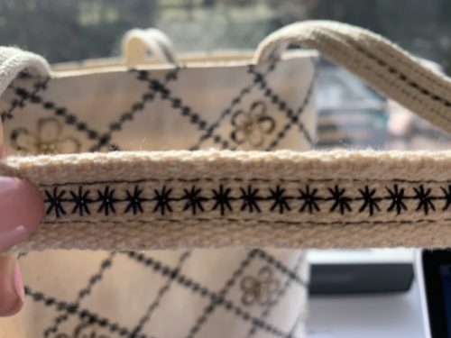 Machine Embroidered Stamped Mini Tote Bag