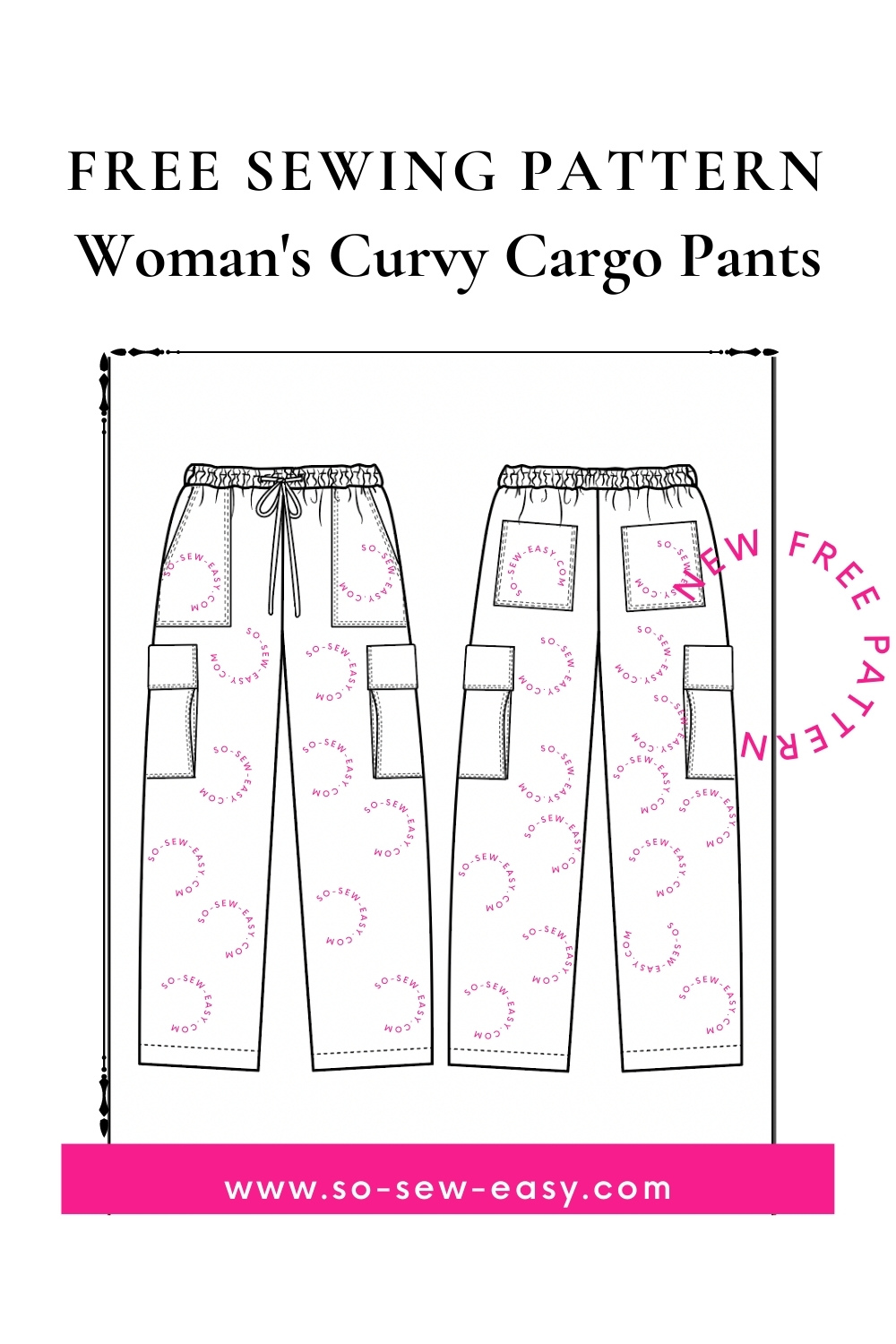 Easy Sewing Pattern for Womens Pants and Shorts, Wide Leg Pants