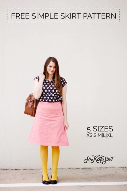 A Line Skirt Pattern For Girls With Elastic Waistband
