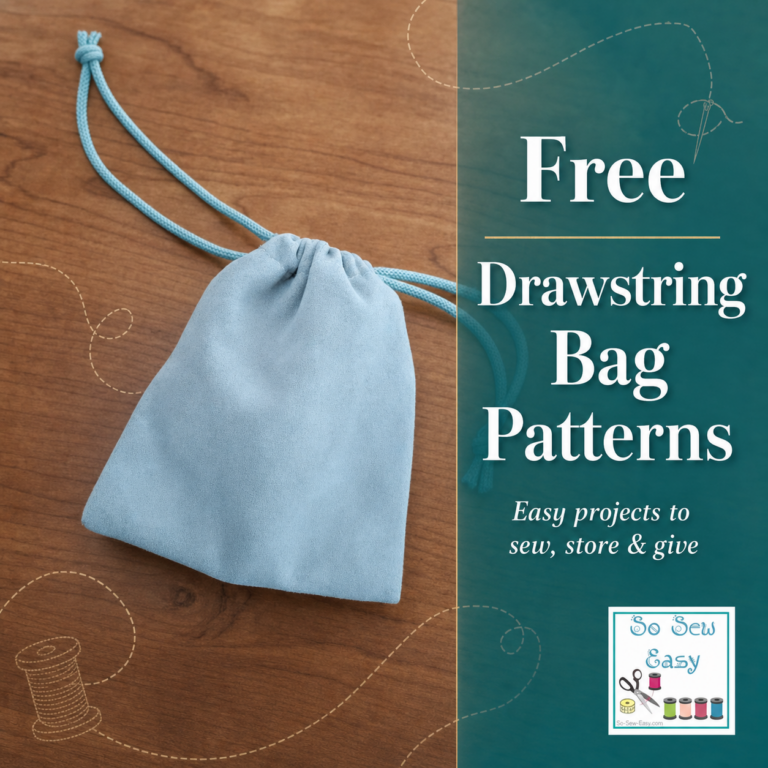 11 Free Drawstring Bag Sewing Patterns and Tutorials