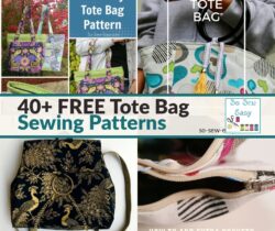 40 plus free tote bag sewing patterns roundup from So Sew Easy