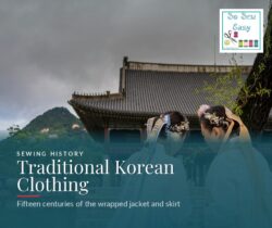 Traditional Korean clothing hanbok jacket and skirt at a Seoul palace