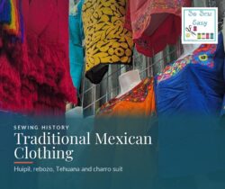 Traditional Mexican clothing, embroidered huipiles from Oaxaca on display