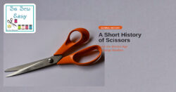 Orange-handled Fiskars scissors — So Sew Easy sewing history